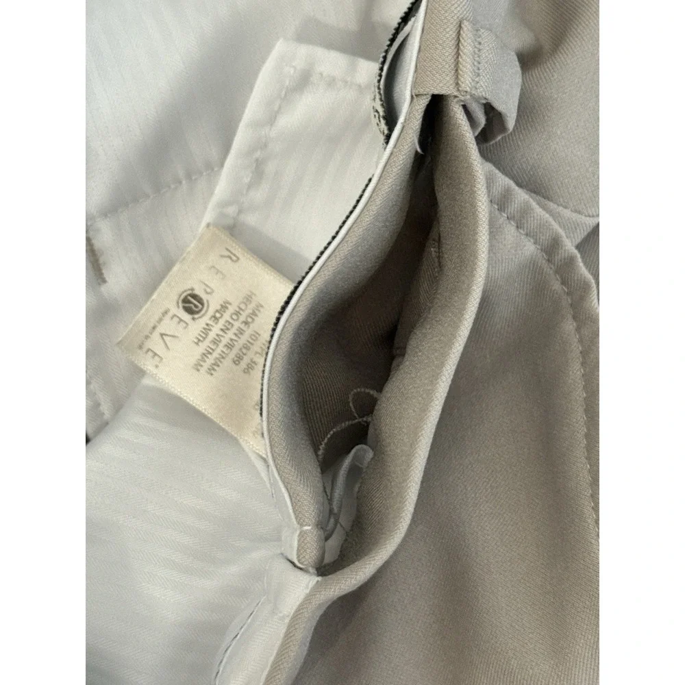 Haggar Repreve Tan Beige Pleated Pants Men's 42X30‎ Classic Fit Expandable Waist